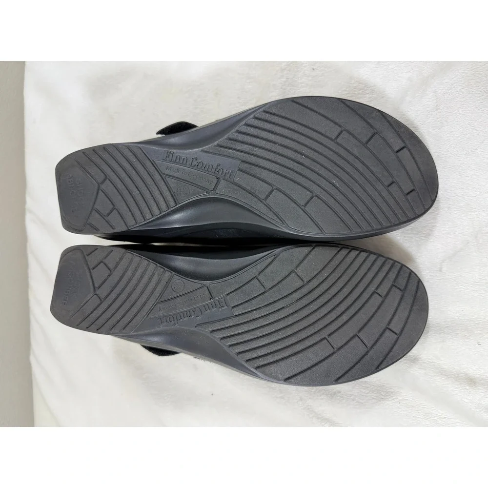Finn Comfort Women 6.5 Black Leather Mary Jane Comfort Shoes Germany
